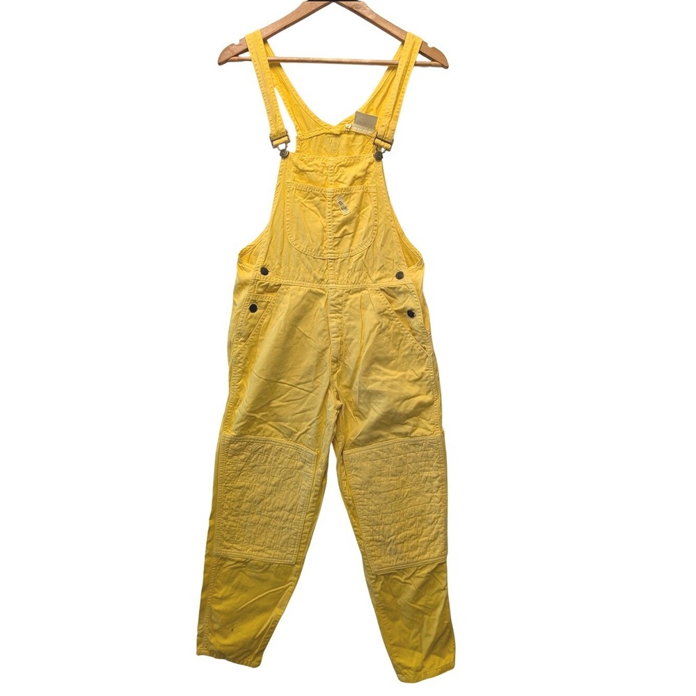 Guess Overalls Womens 2 Yellow Vintage 90s Georges Marciano Double Knee Workwear